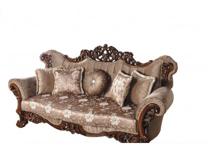 Barok driezits Chesterfield bankstel meubelbank banken stof bruin