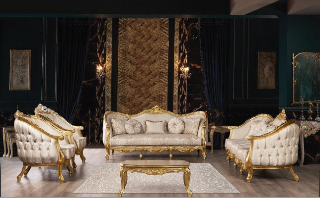 Luxe bank Klassieke driezitsbank Bank Meubels Inrichting Stoffen bank