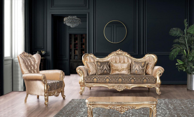 Chesterfield bankstel bank stoffering meubels barok rococo tafel 3-delig  Chesterfield bankstel bank bekleding meubels barok rococo tafel 3-delig
