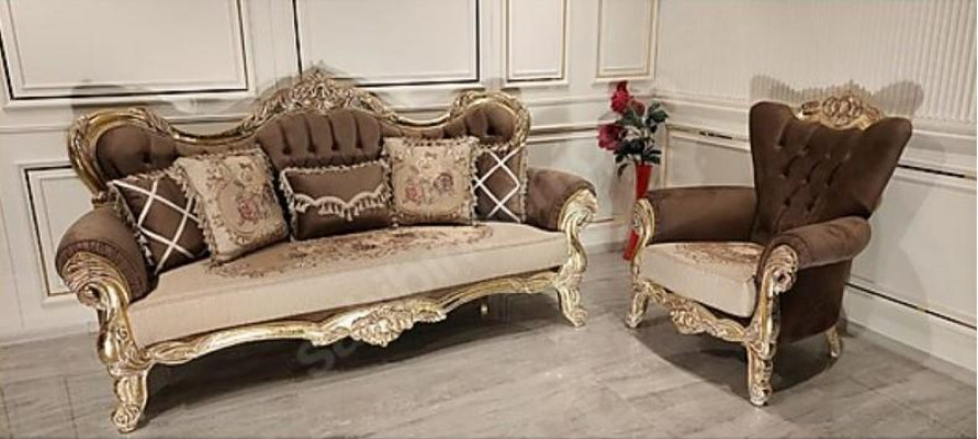 Klassieke bankstel bank woonkamer meubilair inrichting 3+1 zitsbank