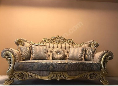 Chesterfield barok driezits bank meubel bank banken stof goud