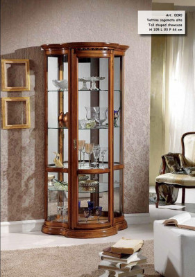 Vitrines glazen kast bruin vitrine woonkamer hout dressoir luxe meubels Italië