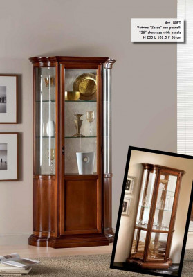 Vitrine Glazen kast Bruin Luxe Italiaanse meubels Vitrinekasten Woonkamer