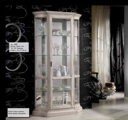 Vitrine Glas kast Wit Luxe Italiaanse meubels Vitrinekasten Woonkamer