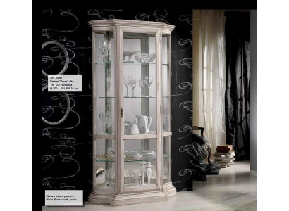 Vitrine Glas kast Wit Luxe Italiaanse meubels Vitrinekasten Woonkamer
