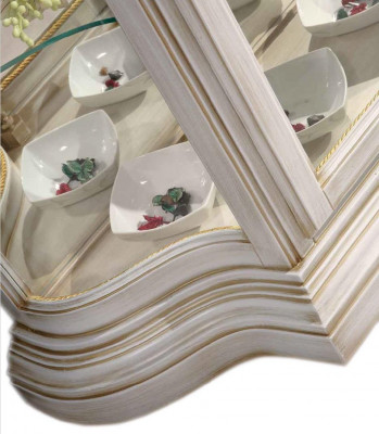 Vitrine Glas kast Wit Luxe Italiaanse meubels Vitrinekasten Woonkamer
