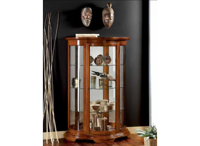 Luxe houten vitrinekast dressoir met bruin design Italiaanse meubels kast nieuw