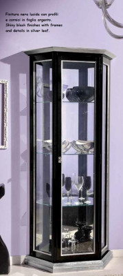 Vitrine Glazen Kast Zwart Luxe Italiaanse Meubels Vitrinekasten Woonkamer