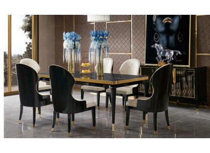 Complete eetkamerset tafel 6x armstoelen luxe eetgroep