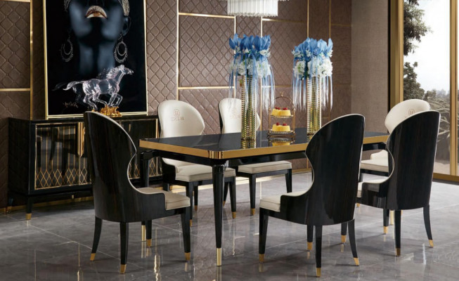 Ontwerp eetkamerstoel set metalen tafels stoelen 4x stoelen tafelset 4-delig.