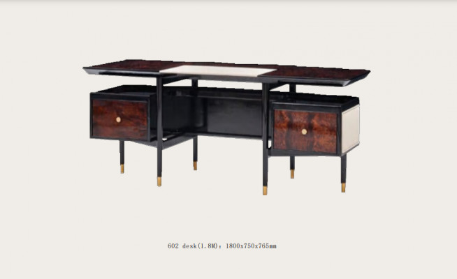 Edel kantoorinterieur Luxe kantoormeubilair Schrijftafel Stoel Set Ensemble