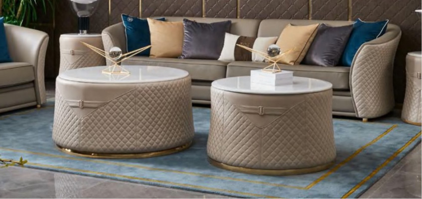 Luxe meubel bankstel bank bank bekleding 421 zitsbank met 2 salontafels 5 stuks.