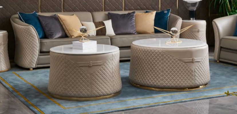 Sofa set 4-zits leren bank bank woonlandschap set ontwerp