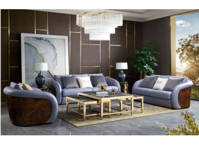 Sofagroep 3-zits woonlandschap bank bank bekleding set banken leer