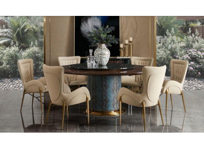 Complete eetkamerset Ronde tafel 4x armstoelen Eetgroep