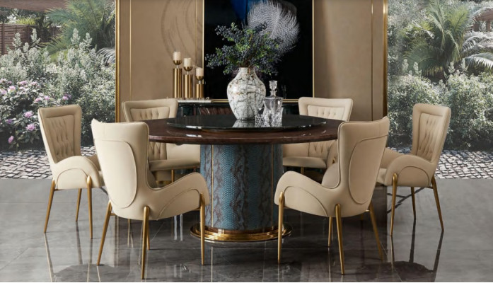 Croco eetkamertafel Ronde tafels Eettafel Hout Ontwerper Eetkamer