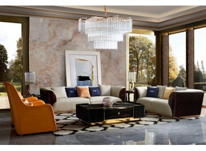 Sofa set 421 zits Set Design banken bekleding Banken Moderne bank Leer Nieuw