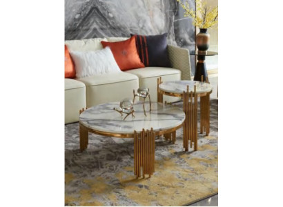 Zet 2x salontafel koffietafel bijzettafel designer decoratie woonkamertafel