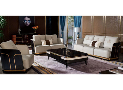 Sofa set 3-zits set Designbank Bekleding Decor Bankstellen Bank Modern