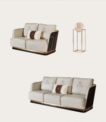 Sofa set 3-zits set Designbank Bekleding Decor Bankstellen Bank Modern
