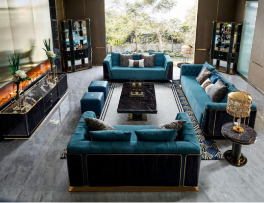 Luxe woonkamer meubels inclusief bankstel set salontafel ontwerper