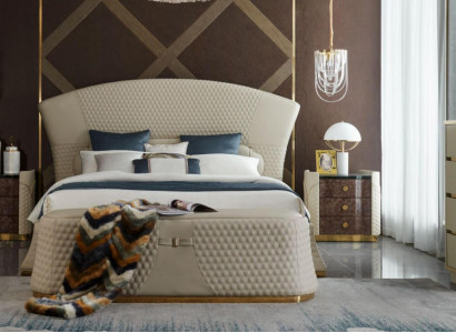 Bed lederen slaapkamer meubels Luxe Moderne Bedden 3-delige set Boxspring