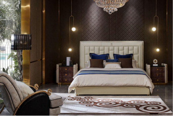 Ontwerp Leren Bed Luxe Gestoffeerde Bedden Tweepersoons Modern Huwelijk 180x200