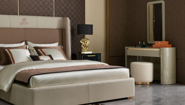 Ontwerp Slaapkamer 6-delige Complete set Bed Nachtkastje Kaptafel