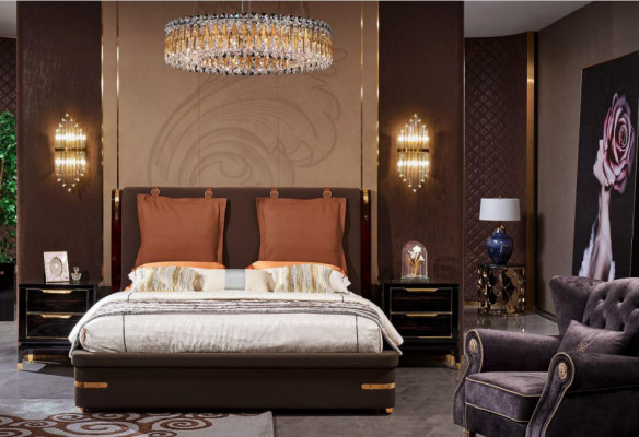 Luxe slaapkamermeubels 3-delige complete set Bed 2x nachtkastjes Modern