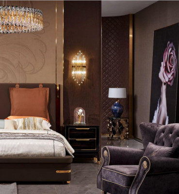 Luxe slaapkamermeubels 3-delige complete set Bed 2x nachtkastjes Modern
