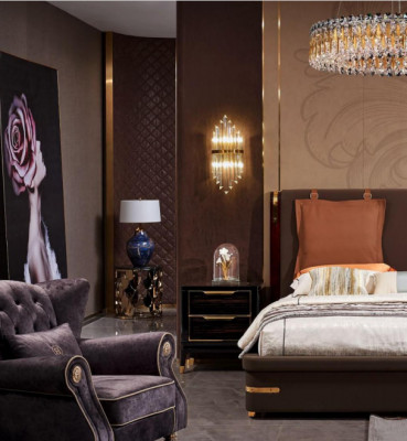 Luxe slaapkamermeubels 3-delige complete set Bed 2x nachtkastjes Modern