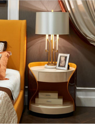 Luxe slaapkamer meubels Bed 2x Nachtkastje Set Bedden Hotelmeubilair 3-dlg. Wonen
