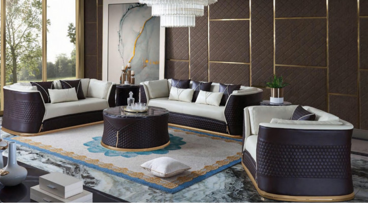Bankstel 3-zits set design bank gestoffeerd banken modern luxe nieuw