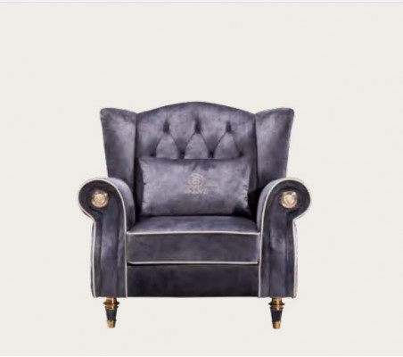 Chique Chesterfield gestoffeerde fauteuil tv-zitclub lounge-textielluxe.