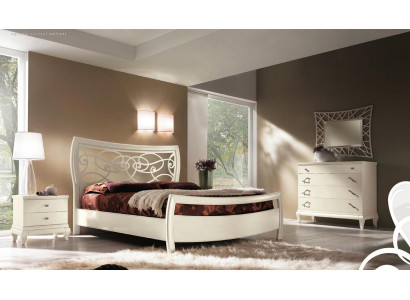 Slaapkamer Bed Nachtkastje Ladenkast Spiegel Set Groep Beddenset 5-delig.