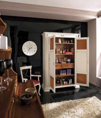 Eetkamermeubilair Massief houten vitrinekast Echt houten dressoir Massieve vitrine