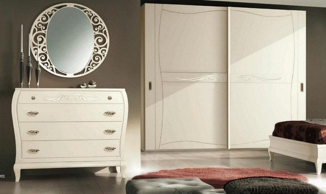 Laden spiegel lades kast plank console meubels houten kast Italië set 2-delig.