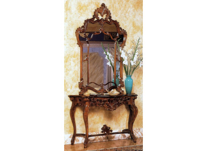 Console + Mirror Designer Console Table Wooden Table Console Luxury Set 2 pieces.