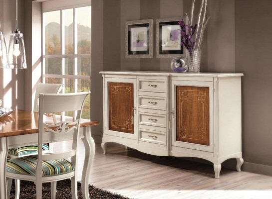 Eetkamer set meubels commode stoelen 4x vitrine groep eetkamer set vitrines 7-delig.