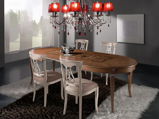 Compleet set eettafel 4x stoelen eetkamer set eetgroep houten tafel tafels 5-delig