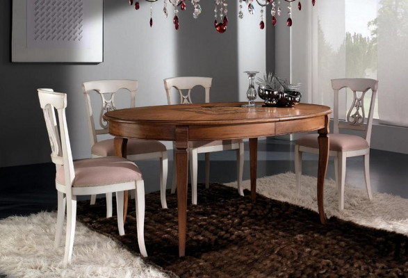 Compleet set eettafel 4x stoelen eetkamer set eetgroep houten tafel tafels 5-delig