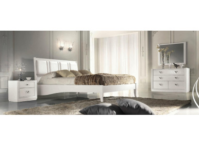 Slaapkamer Bed Nachtkastje Commode Spiegel Set Groep Hout Luxe 5-delig