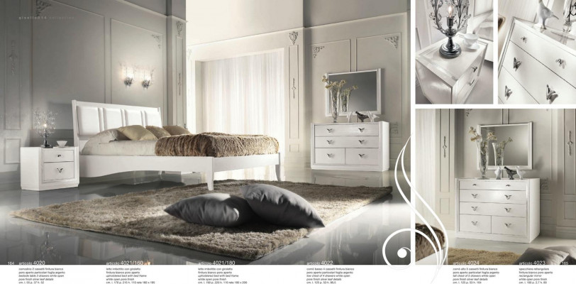 Slaapkamer Bed Nachtkastje Commode Spiegel Set Groep Hout Luxe 5-delig