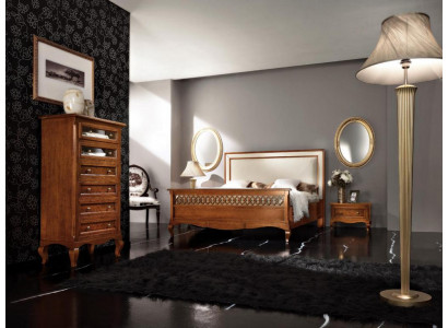 Luxe slaapkamer set 4-delig Bed 2 nachtkastjes Ladekast Massief houten meubels Italië