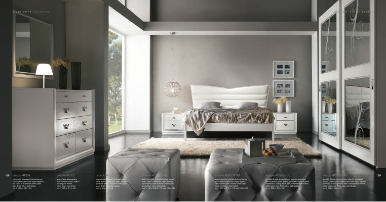 Garnituur Set 4-delig Slaapkamer Bed Nachtkastje Commode Groep Tweepersoonsbedden Luxe