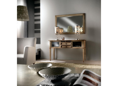Landhuisstijl console kaptafel met spiegel console tafel bruin