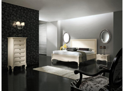 Italiaanse slaapkamermeubels Bed Nachtkastje Massief houten beddenset 4-delig.