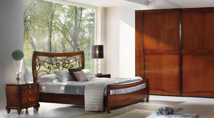 Slaapkamer Bed Nachtkastje Bedden Tweepersoons Hotel Design Houten Set van 3 stuks.