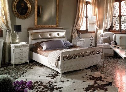 Slaapkamer meubels inrichting 3-delige set compleet bed nachtkastjes Italië Nieuw