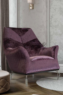Fauteuil design woonkamer gestoffeerd hout gestoffeerd modern luxe bruin nieuw
